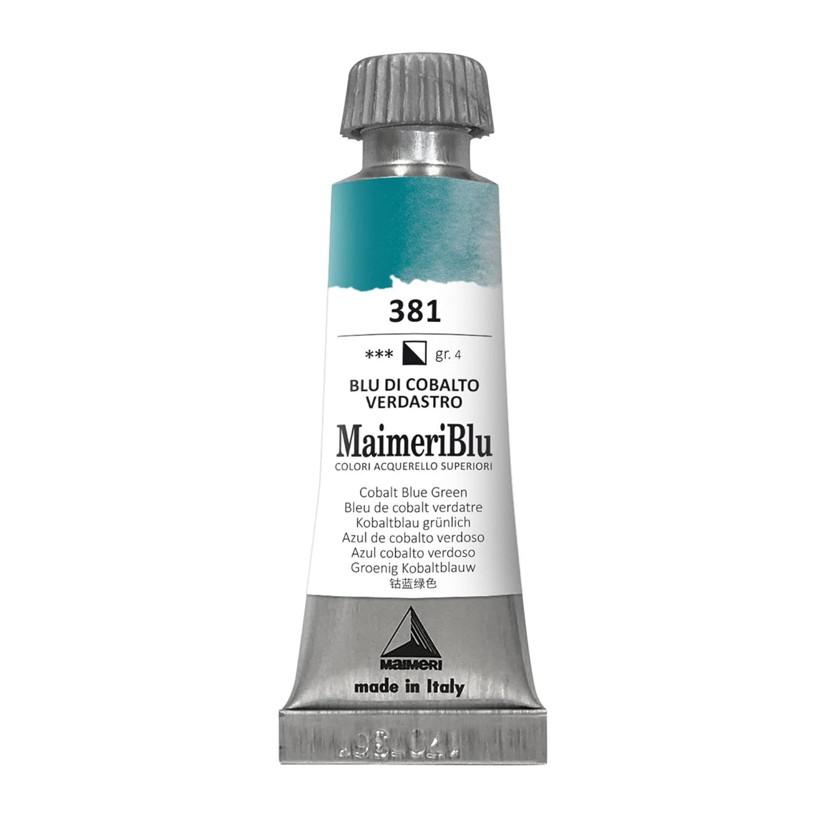 MaimeriBlu 12ml Single-Pigment Watercolor Paint - Cobalt Blue Greenish PB36 Professional Watercolor Paint - Lightfast and Transparent Watercolor Paint Tube for Artists