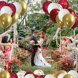 Burgundy And Gold Balloons,Burgundy Balloons,62 Pcs Ruby Red Balloons Wine Red Balloons Maroon Balloon Arch Kit For Valentine'S Day Party Decoration,Birthday Decoration