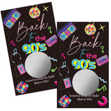 50 Pack Back To The 90S Theme Scratch Off Game, Retro Earphone Roller Skate Scratch Card For Baby Shower Birthday Party Lottery Group Games Enterprises Activity, Baby Shower Activity And Idea