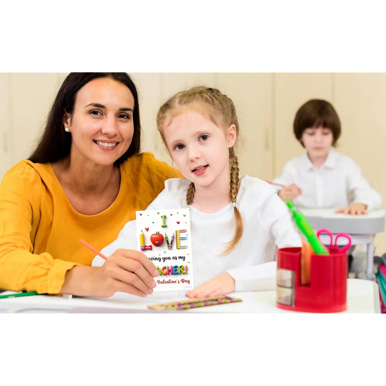 Teacher Valentine Day Card - Happy Valentine'S Day Gifts For Teachers Cute Valentines Day Teacher Greeting Cards With Envelope Valentines Day Teacher Gift From Students Kids