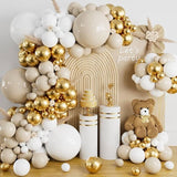 91 Piece White and Gold Balloon Arch Kit DIY Party Decoration Set for Wedding Birthday and Events