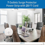 25 Ft Extension Cord Power Strip 7 Outlets 15A Heavy Duty Surge Protector