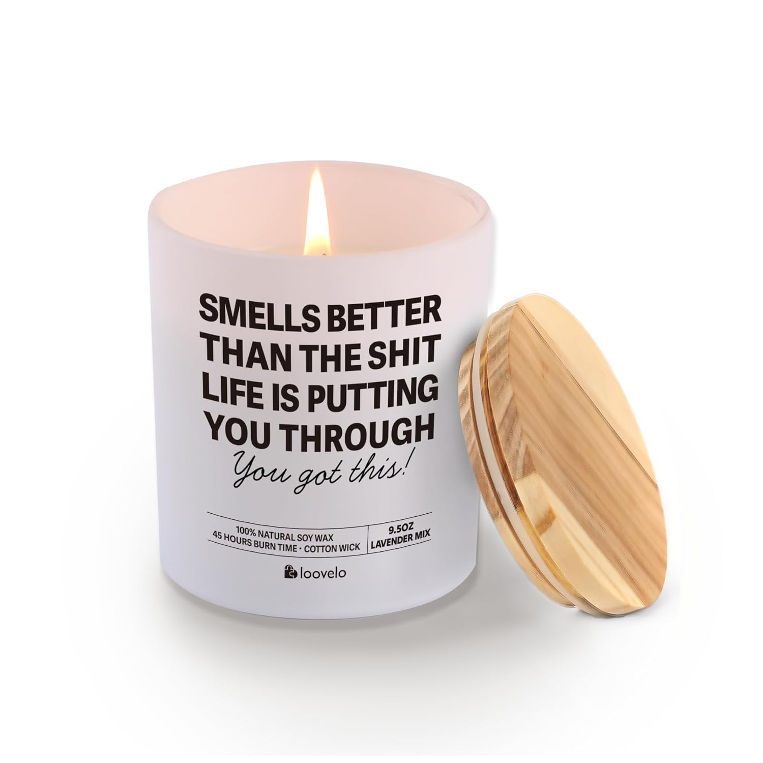 Smells Better Than The Shit Life Is Putting You Through Inspirational Gift Encouragement Gifts Friendship Recovery End Of Chemo Scented Candle Home Office Jar Candles Sage Floral Lavender Scent 9.5 Oz