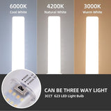 G23 LED Light Bulb 6W 2-Pin PL Replacement for 13W CFL 3 Color Selectable 2 Pack