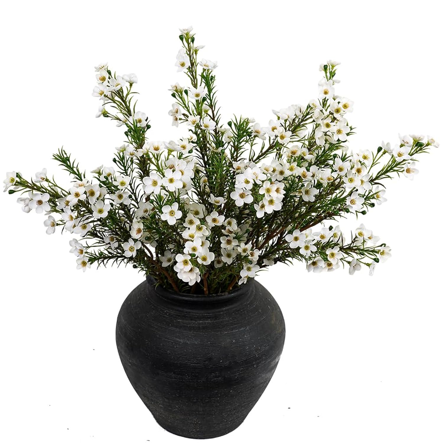 Artificial Flowers For Decoration, 6Pcs 26Inch White Wintersweet Fake Flowers,Faux Flowers For Vase,Faux Floral Stems For Wedding Party Kitchen Home Decorations (6, White Wintersweet)