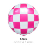 23 Inch Hot Pink And White Checkered Plaid Foil Balloons Magenta Gingham Round Balloons Emo Theme Party Decor Anniversary Valentines Day Engagement Bachelorette Birthday Party Decorations Supplies
