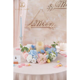 Artificial Flowers Baby Pink & Baby Blue Flower Combo For Diy Wedding Bouquets Table Centerpieces Arrangements Party Baby Shower Home Decorations