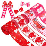 Valentine'S Day Wired Edge Ribbon 26.4 Yards Heart Truck Patterned Cra