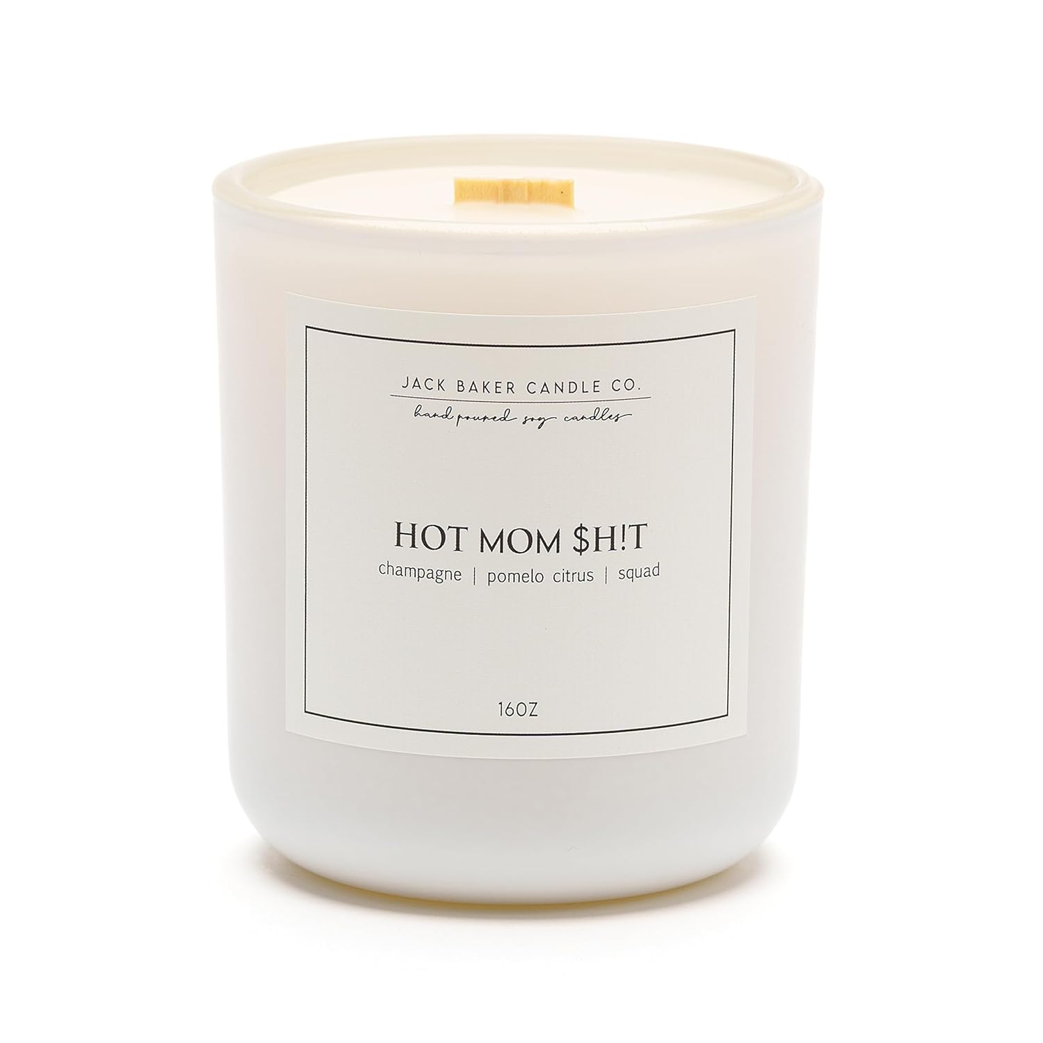 Hot Mom Ht Candle, Made With Soy Wax And Essential Oils, Champagne & Pomelo Citrus & Squad Fragrance, 16 Oz.