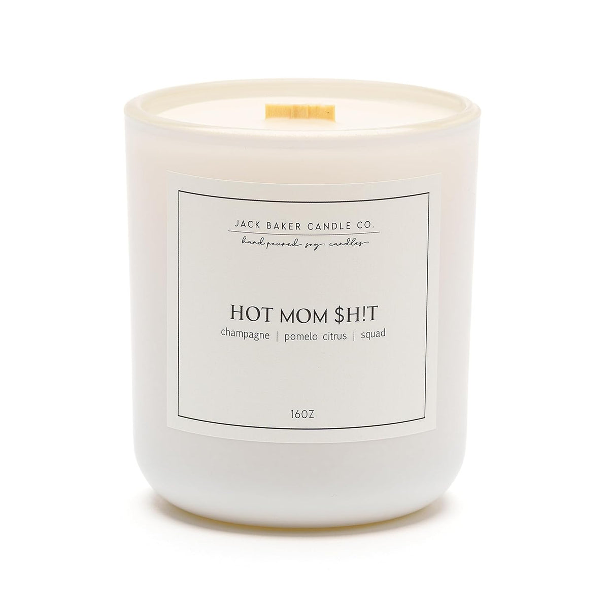 Hot Mom Ht Candle, Made With Soy Wax And Essential Oils, Champagne & Pomelo Citrus & Squad Fragrance, 16 Oz.