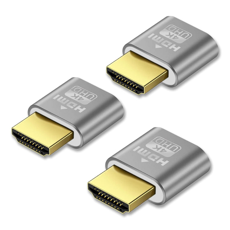 [3 Pack] 4K Hdmi Dummy Plug - Virtual Monitor Display Emulator, Headless Displ