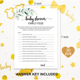 Family Feud Baby Shower Game -Pack Of 30 (Answer Key Included), Fun Baby Shower Games, Baby Shower Trivia, Baby Shower Ideas- Ff04