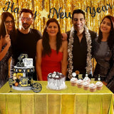 Gold Tablecloth Disposable Table Covers - Plastic Rectangle Table Cloth For New Years/Christmas/Men Birthdays/Engagement/Anniversary/Luau Party Decorations - 2 Set 108" X 54"