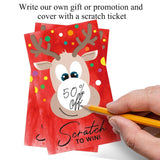 50 Pack Christmas Theme Scratch Off Game - Diy Elk Scratch Card For Baby Shower, Birthday Party, Lottery Group Games, Raffle Tickets, Party Activities And Ideas