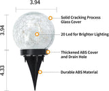 Solar Globe Lights Outdoor Waterproof Cracked Glass Ball Garden Orbs Patio Yard Decor