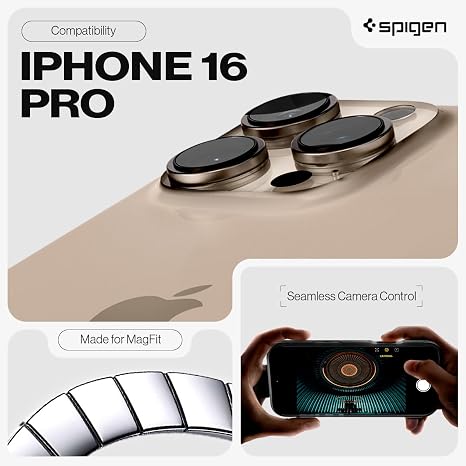 Tough Armor MagFit Case for Apple iPhone 16 Pro Frost Black with Tactile Camera Control Button