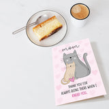 Cute Cat Mother'S Day Card For Mom, Funny Mothers Day Card From Cat, Cat Mom Birthday Card, Thank You Card For Mother From Kid, Always Being There When I Knead You