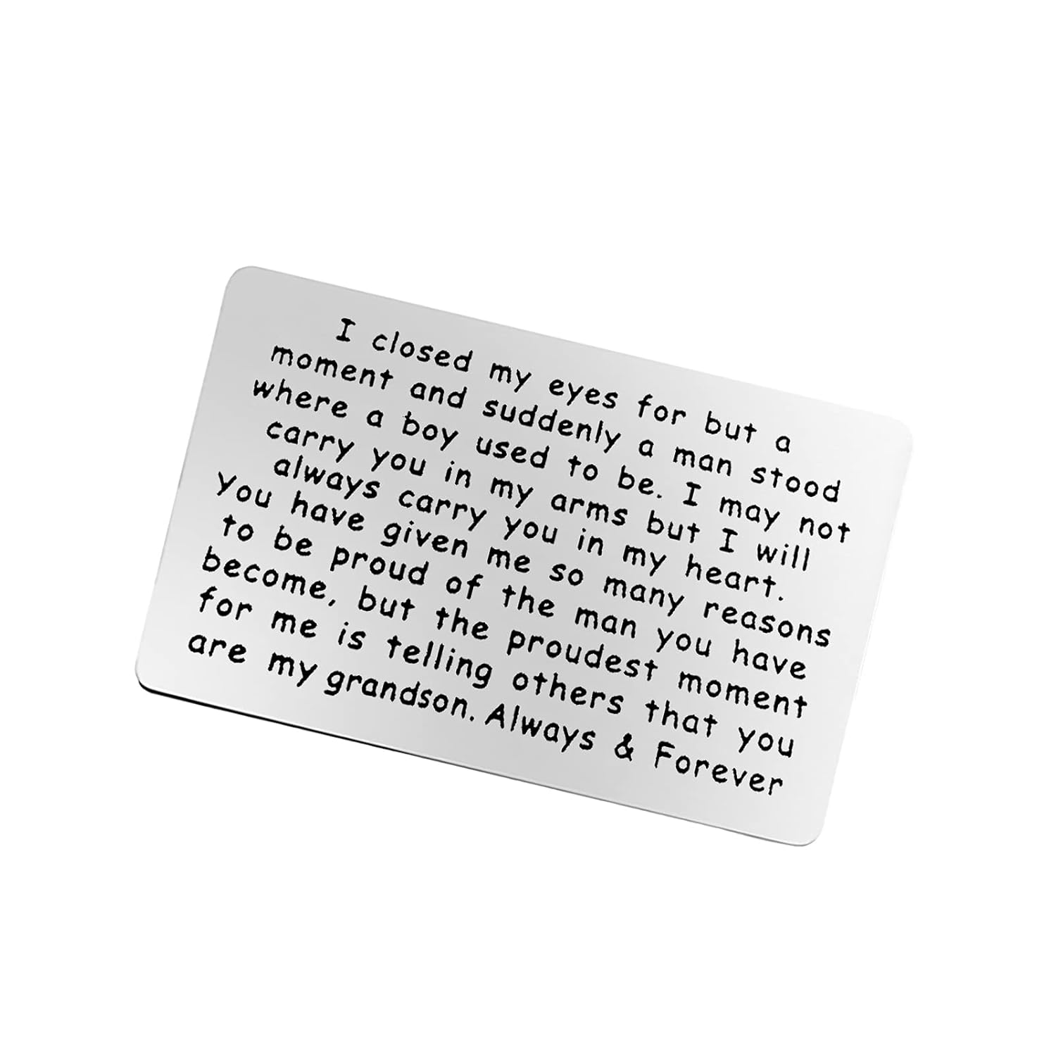 Grandson Gifts From Grandma Grandpa Inspirational Gift For Grandson Engraved Wallet Insert Card Motivational Gifts Graduation Birthday Christmas Deployment Encouragement Gift For Grandson
