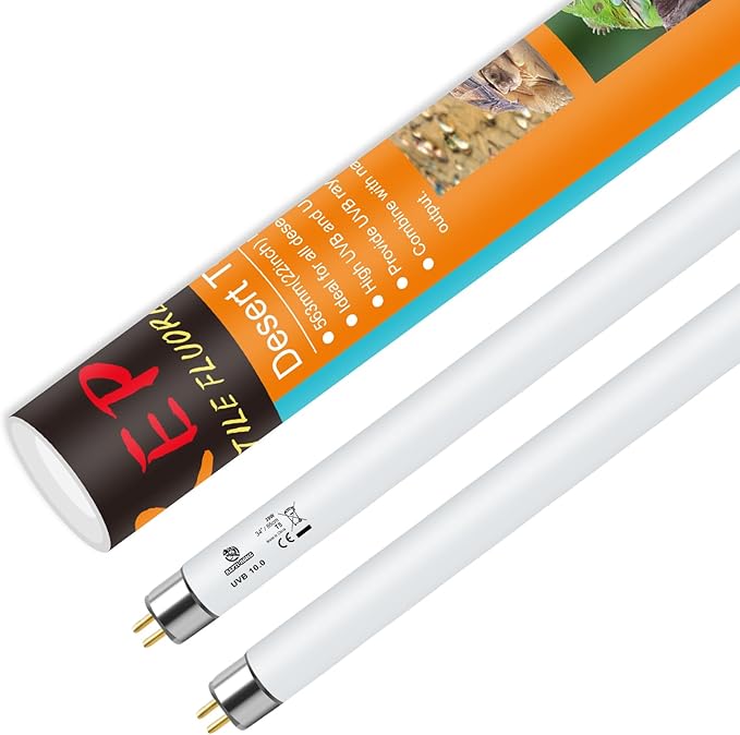 T5 UVB Reptile Light Bulbs 39W 10.0 UVA UVB Lamp Tubes for Bearded Dragon Terrarium 2 Pack