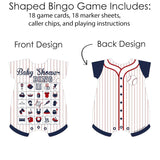 Big Dot of Happiness Batter Up - Baseball - Picture Bingo Cards and Markers - Baby Shower Shaped Bingo Game - Set of 18