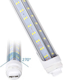 10 Pack 8FT R17D HO LED Tube Lights 100W 14500LM 6000K Cold White V Shaped Fluorescent Replacement