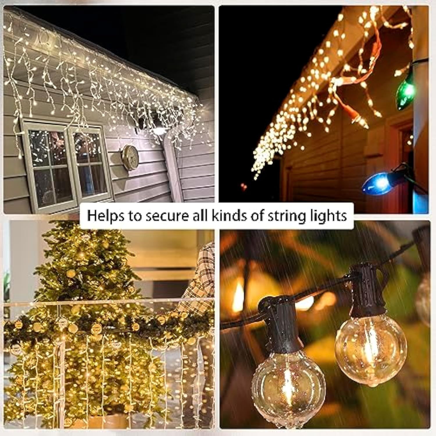 120Pcs Black Mini Plastic Gutter Hanging Hooks - Outdoor Weatherproof Light Clips For Christmas Decoration