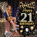 21st Birthday Door Banner: Black & Gold Party Decoration
