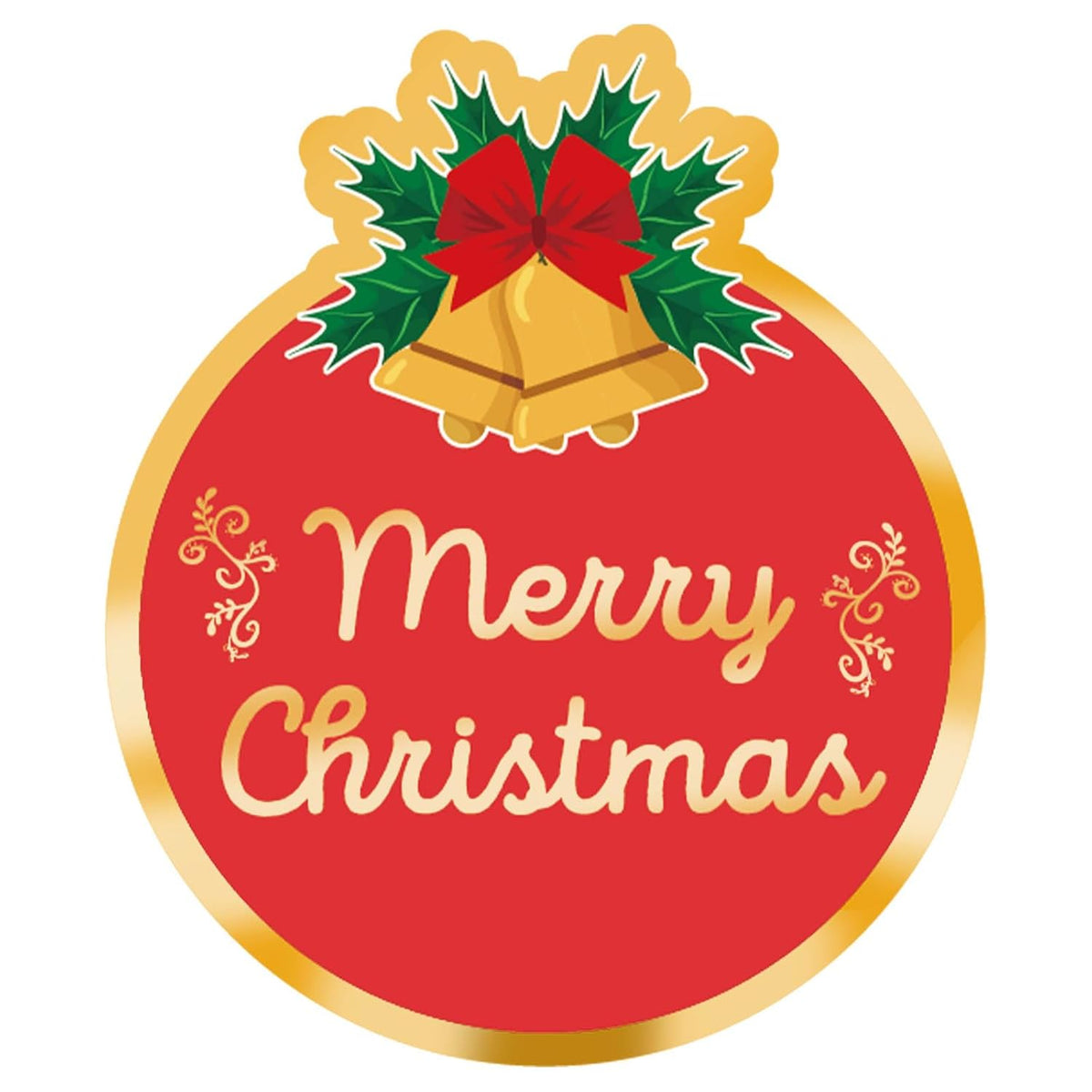 120 Merry Christmas Sticker, 2" Christmas Envelopes Seals, Gold Foil Stamping Label Xmas Gift Stickers, Christmas Decorative Sticker Good For Xmas Gifts Wrapping, Cards, Boxes, New Year Party Gifts