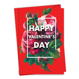 Valentine'S Day Greeting Card With 5 X 7 Inch Envelope (1 Card) Flowers For Valentine C3532Vdg