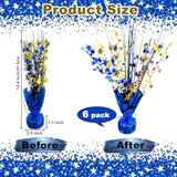 6 Pack Metallic Foil Star Burst Table Centerpiece Gold & Blue Party Decor