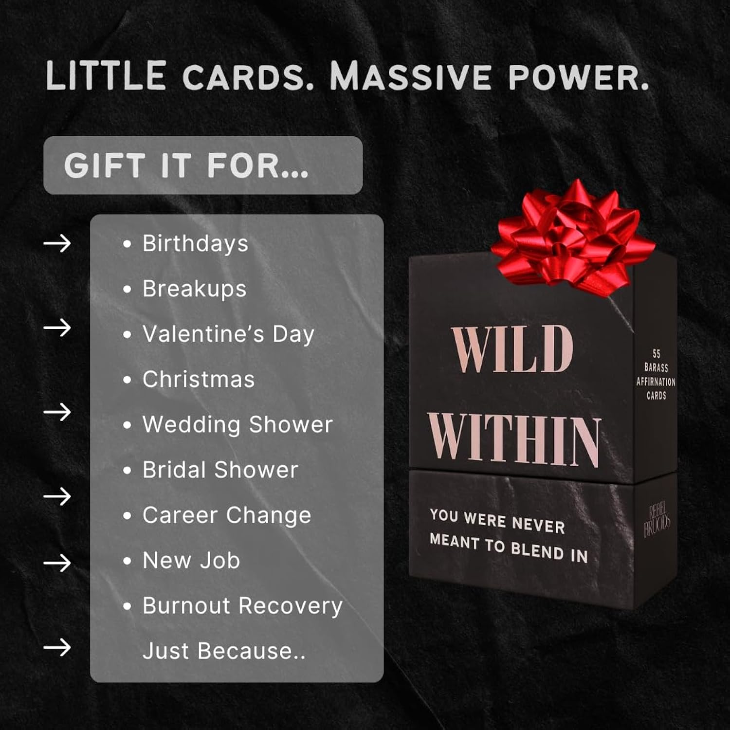 Wild Within Affirmation Cards For Women — 55 Empowering Daily Affirmations For Confidence, Self-Trust & Emotional Strength — Bold, Premium Card Deck For Life Transitions, Burnout & Growth