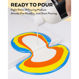 14 Colors 8.45Oz Acrylic Pour Paint Supplies Kit, Large Volume Premixed High Flow Painting Bulk Set With Canvas, Wood Natural Slices, Pouring Oil, Tools Gloves, Strainer, Cups For Beginner Diy