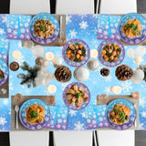 100 Pcs Frozen Plates And Napkins Sets - Snowflake Round Tableware, Disposable Winter Paper Dessert Plates And Napkins Forks For Christmas Winter Wonderland Party Supplies Table Decor, Serves 25