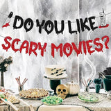 Horror Movie Night Banner: Scream Theme Spooky Party Decor