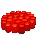 CANDLE CHOICE Battery Operated Flameless Votive Candles Small Bright Flickering LED Lights for Wedding Party Table Centerpieces Halloween Christmas Home Decorations Batteries Included 24 Pack Red