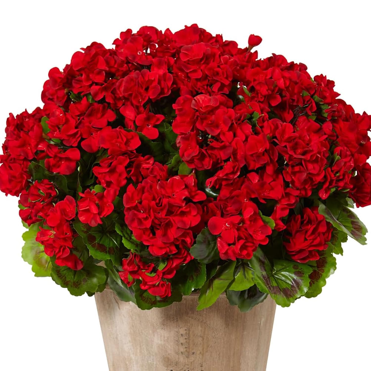 8 Bunches Artificial Geranium Silk Flower Bush Red 19 Inches Faux Geranium Flowers Plant For Outdoor Planter Home Patio Garden Decoration