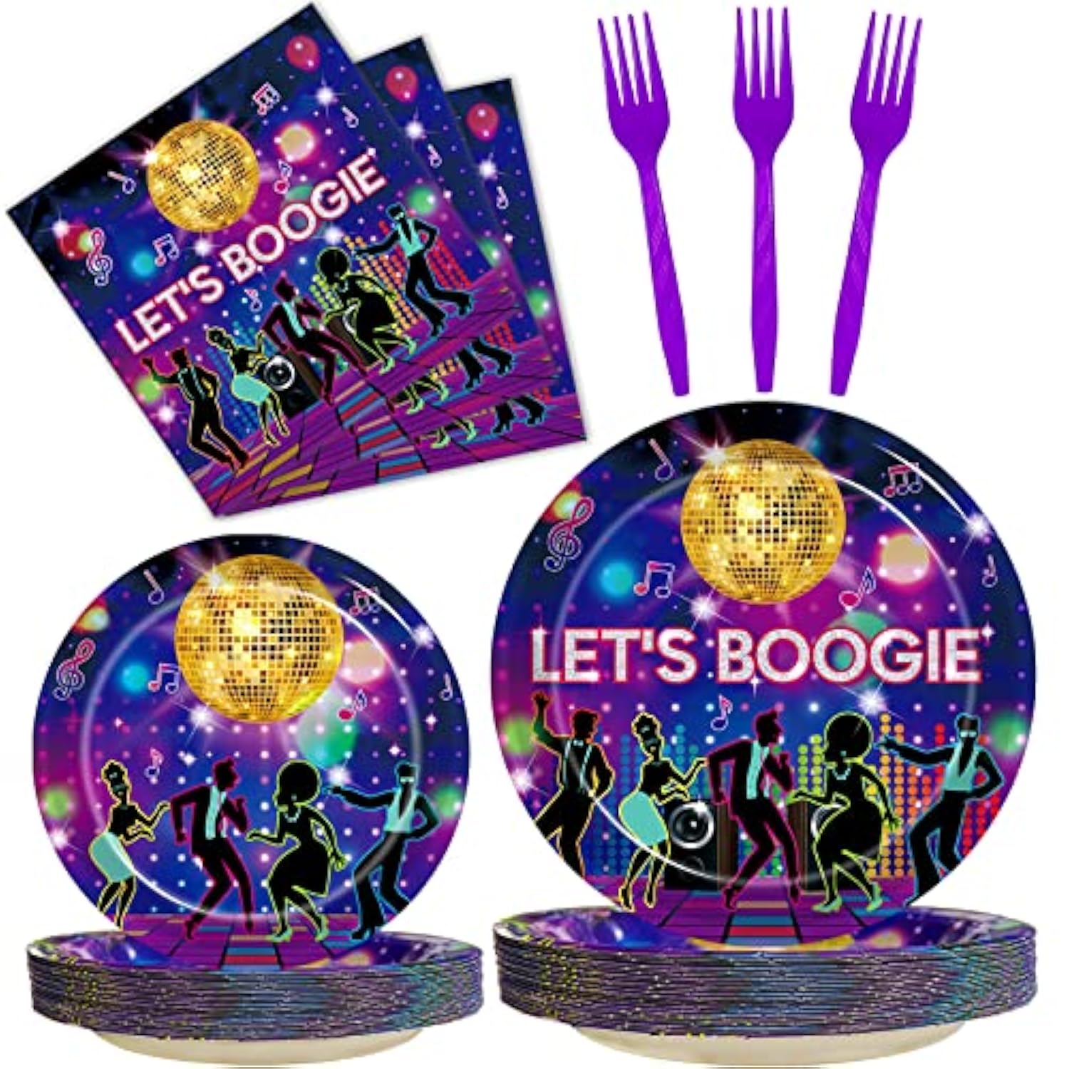 96PCS Hawaiian Aloha Party Supplies Set, Plates & Napkins for 24 Guests Summer Luau