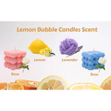 Bubble Candle, 4Pcs Cube Soy Wax Bubble Candles Scented Aesthetic Bubble Candle Set For Home Bedroom Decor Birthday Mothers Day Gifts For Mom (Lemon Pack)