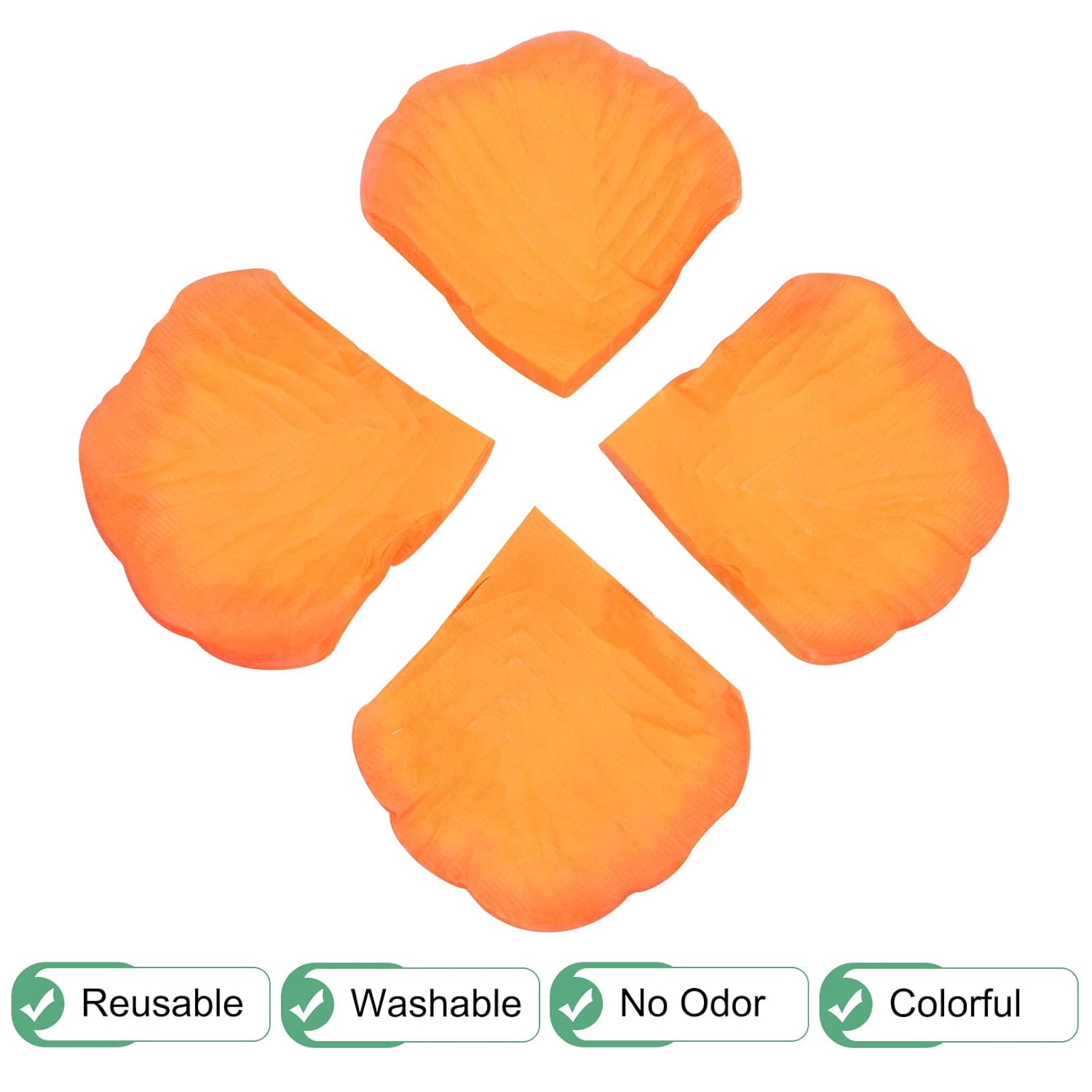 3000-Pack Silk Artificial Flower Rose Petals, 1.97X1.97 Inch Silk Rose Petals Wedding Faux Flowers For Wedding/Party/Aisle Runner/Bridal Shower/Table Decor [Orange]