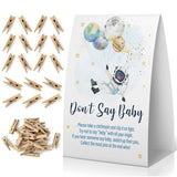 Don'T Say Baby Baby Shower Game, Outer Space Baby Shower Decoration, Astronaut Don'T Say Baby Sign, Fun Baby Shower Games, Clothespins For Baby Shower-Dsba12