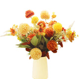Fall Artificial Flowers – Faux Kiku, Lavender, Daisies, Autumn Silk Bouquet For Home, Thanksgiving, Wedding, Centerpieces & Fake Fall Flowers
