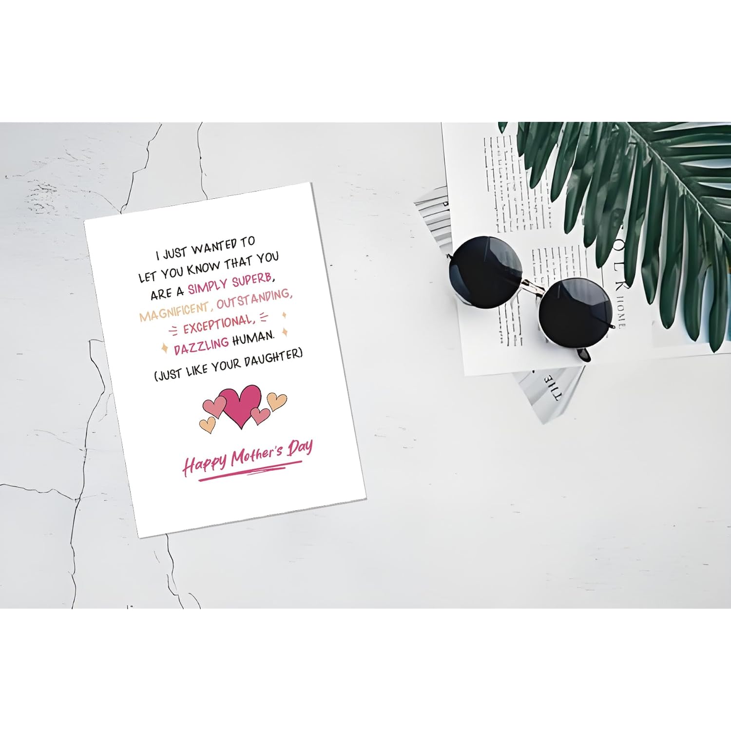 Hilarious Mother'S Day Card From Daughter, Humor Thank You Mom Greeting Card, You Are A Dazzling Human Just Like Your Daughter, 8X5.6 Inches