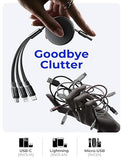 3 in 1 Retractable Multi Charging Cable for iPhone 17 16 15 Samsung Galaxy S25 Kindle Car Charger Cord