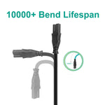 8.2Ft Power Cord Replacement For Brother Cs6000I Cs8000 Cs8060 Se-400 Es2000 White Baby-Lock Viking Pfaff Bernina Singer 5400 6180 6199 6160 Sewing Machine 2 Prong Power Cord Cable