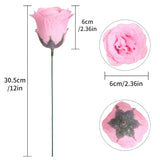 Fake Roses,30Pcs Light Pink Roses Glitter Flowers Artificial Roses With Stems For Crafts Wedding Bouquet Party Home Decor(Light Pink)