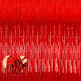 4 Pack Red Fringe Curtain Backdrop, 3.2Ft X 6.6Ft Metallic Tinsel Foil Fringe Streamers Curtains Background For Photo Booth Birthday Wedding Baby Shower Party Thanksgiving Christmas Decorations