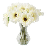 Artificial African Daisies Flowers 15 Pcs Faux Gerbera Daisies Artificial Flowers For Wedding Bridal Bouquet Party Home Kitchen Decor (White)
