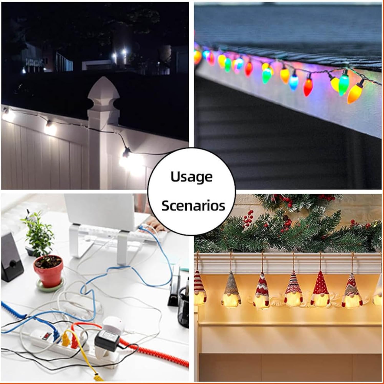 Nadashop Awg3 (7Mm) Outdoor Clear Light Clips, 25Pcs Lights Hooks, Brick Clips, Pegs For String, Outside Hangers, Garland Straps, Double Cable Clamps, Transparent Sticky Clasps, Christmas Light Clips