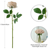 15Pcs Fake Roses Artificial Silk Flowers Nude Faux Rose Flower Long Stems Bouquet For Arrangement Wedding Centerpiece Party Home Kitchen Decor (Vase Is Not Invluded)