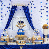 Reflective Blue Star Garlands Streamer/Bunting/Backdrop Party Decoration Stars Hanging Decor For Frozen Birthday/Blue Silver Wedding/Engagement/Royal Baby Shower/Kids Room/Home Decorations
